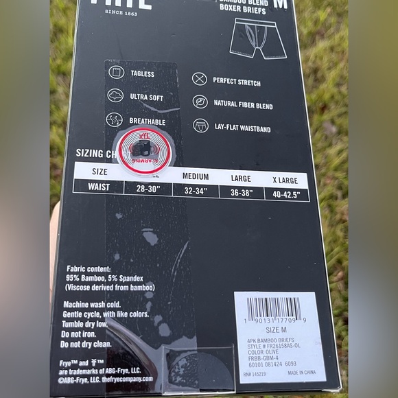 NWT Frye Mens Medium T Shirt and Underwear Bundle. 4 Pack of both. - Picture 13 of 14